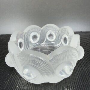 Lalique Clear Frosted Crystal Bowl GAO Serpentine Ring Trinket Dish France VTG